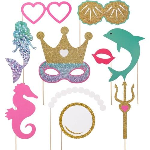 1 Set Photobooth Props Mermaid Photo Booth Props Portable Chic Photo Booth Props Kit Selfie Props Photo Booth Accessory A50