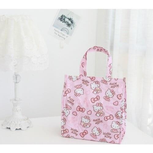 Sanrio Hello Kitty Folding Insulated Lunch Box Bag Lunch Bag My Melody Tote bag Picnic Bag handbag Storage Bag