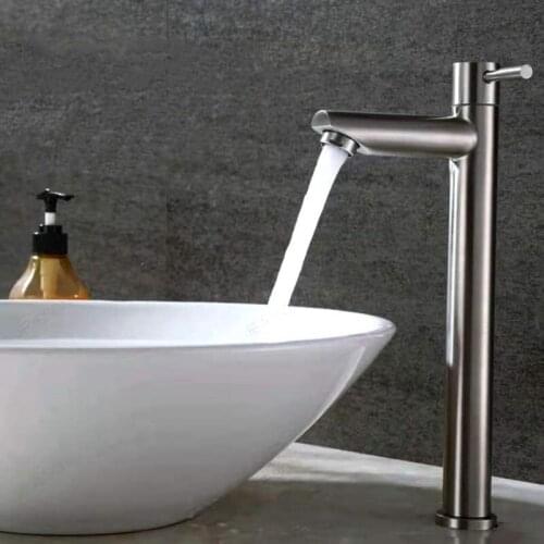Stainless Steel Faucet Cold Water Bathroom Washbasin Faucet Tap Kitchen Bathroom Accessories High Quality Water Tap