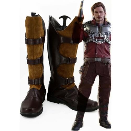 Guardians Star Lord Peter Jason Quill Cosplay Shoes Boots Custom-Made Halloween Carnival Shoes