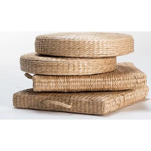 Woven Straw Seat Cushion Japan Style Thicken Comfortable Seat Pad Natural Cattail Hassock Home/Bar Decor Placemat