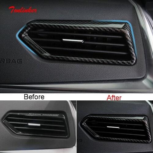 Tonlinker Interior Car Beside Air Outlet Cover Stickers For Geely Tugella FY11 2019-20 Car Styling 2 PCS ABS Cover Stickers