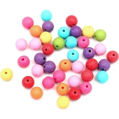 50-200Pcs 6-12mm Mixed Round Acrylic Beads Loose Bead For Woman Men Jewellery Making DIY Bracelet Necklace Jewelry Finding