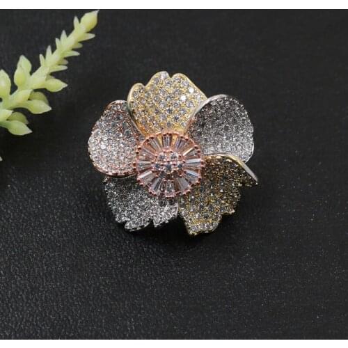 Vanifin Fashion Jewelry Exquisite Flowers Brooch Pin design for Woman Engagement Wedding Micro Paved Zircon Popular Gifts