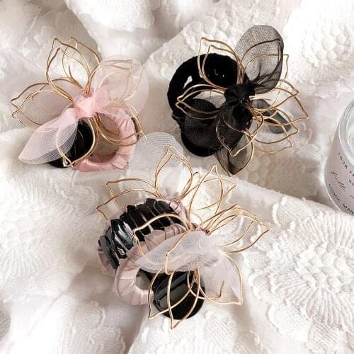 2020 New Fashion Women Hair Claws Simple Korean Style Twine Yarn Flowers Bow Big Grab Hair Clips for Girl Hair Accessories