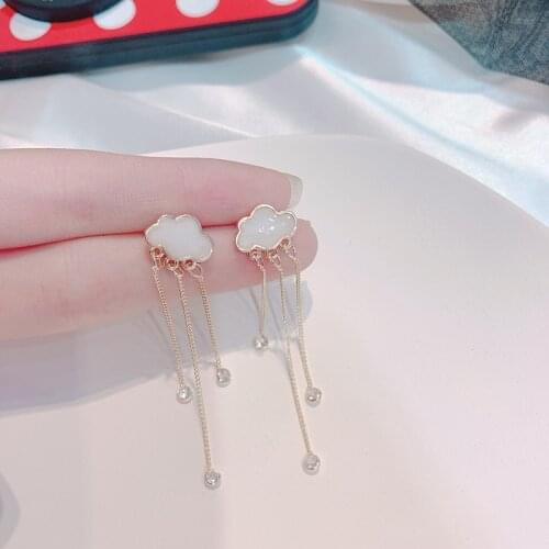 Fashion Creative Clouds Rain Shape Earrings Sweet Girl Women Personality Beautiful Ear Clip Jewelry Accessories