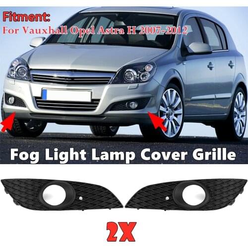 1 Pair ABS Car Front Fog Light Grille Grill Fog Lamp Grille Cover For Vauxhall For Opel For Astra H 2007-2012 1400409 1400410