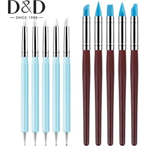 10Pcs/set Silicone Clay Sculpting Tool Modeling Dotting Tool& Pottery Craft use for DIY Handicraft Shaping Carving Tools