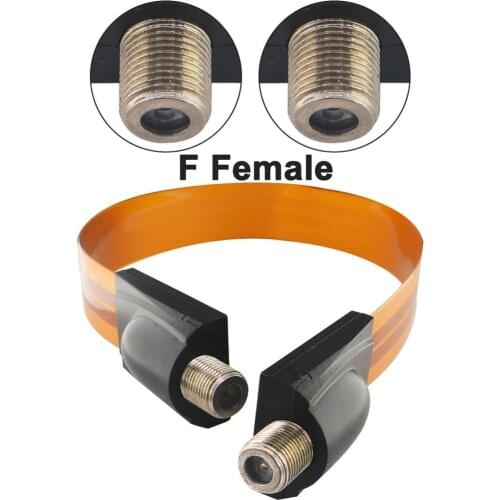 10 pcs Flat Ghost Wire F Female Coax Cable High Frequency Coaxial Flat Cable for Windows and Door Coax for Directv,Dish Network