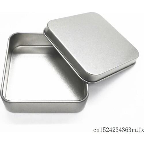 100 Pcs Square Tin Box for Condom Packing Box Jewelry Metal Storage Boxes Small Gift Box Size 70x70x23mm
