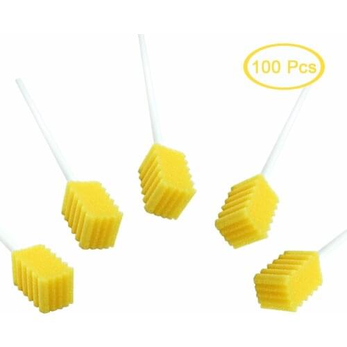 Disposable Oral Swab With Sodium Bicarbonate Oral Care Swab With Dentifrice Oral Hygiene Swab Treated Steriled Oral Brush 100pcs