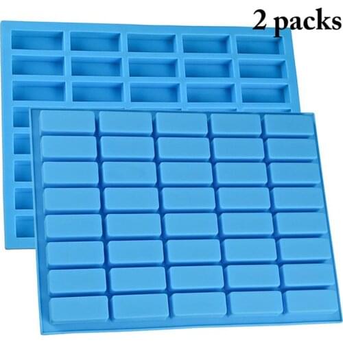 2pcs 40 Grids Food Grade Silicone Ice Tray Fruit Ice Cube Maker DIY Small Ice Cube Mold Rectangle Shape Kitchen Accessories