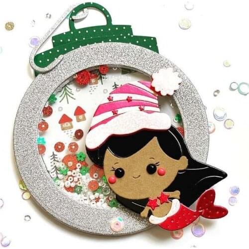 2021 Metal Cutting Dies Merry Christmas Mermaid Layering Stencils Die For Diy Scrapbooking Birthday Card Making