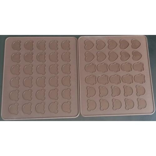 3Pcs 2Types Bear love type and Bear Shape Cake Silicone macaron Mould Mat For Bakeware Cake Cutter Plunger Tool Supply