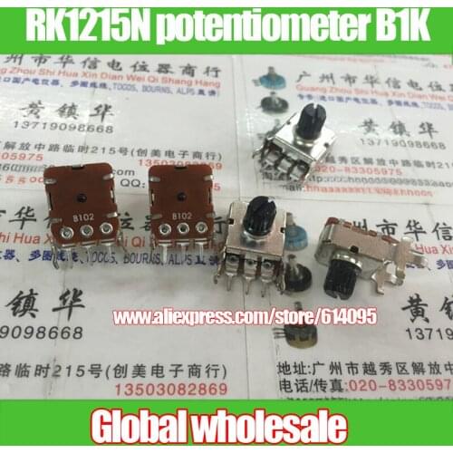 4pcs RK1215N 12 Horizontal Square single joint potentiometer B1K 7MM long flower stalk