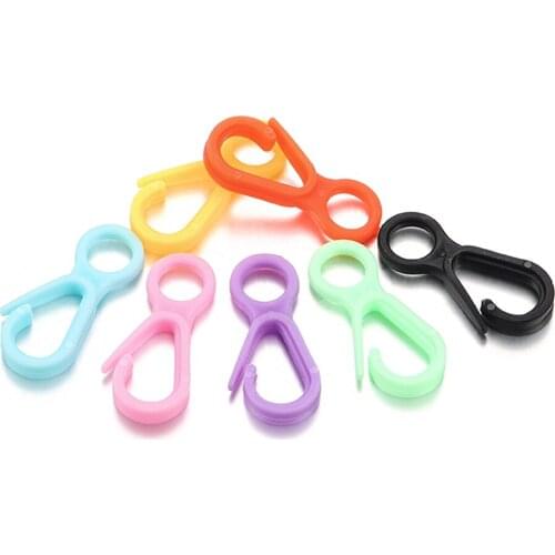 50Pcs Candy Colors Lobster Clasp Hook Clips Plastic Connectors Charms Key Chain Hooks Bag For DIY Jewelry Making Accessories