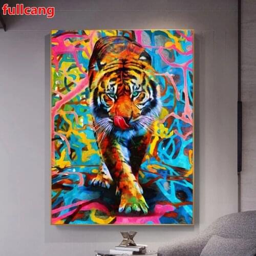 Abstract Tiger 5D DIY Square Round Diamond Painting Cross Stitch animal Diamond Embroidery gift mosiac Graffiti Art JX2430