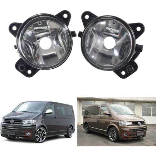 ANGRONG 1 Pair Front Bumper Fog Light Lamp L & R OEM Fit Without Bulbs For VW T5 Transporter