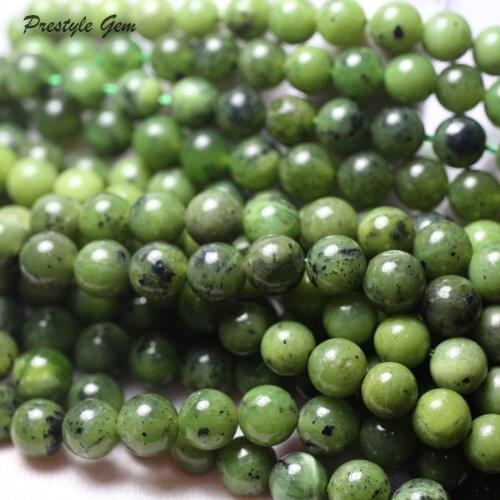 Free shipping (46beads/set/34g) natural 8mm Canadian BC jade nephrite smooth round beads for jewelry making DIY bracelets
