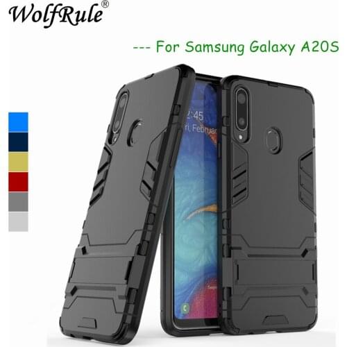 Case For Samsung Galaxy A20S Cover Soft Rubber + Plastic Kickstand Case For Samsung A20S Case Phone Shell Funda A20S 6.5"