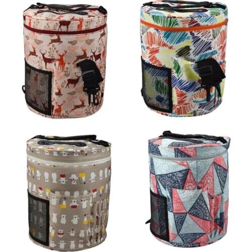 DIY Yarn Thread Sewing Tools Storage Bag Knitting Crochet Organizer Tote Bag with Shoulder Strap Handles