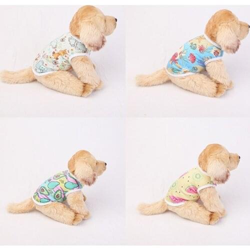 Breathable Animal Print Vest For Small Medium Dogs Cartoon Cute Thin Section Comfortable Fruit Print Vest Pets Clothing