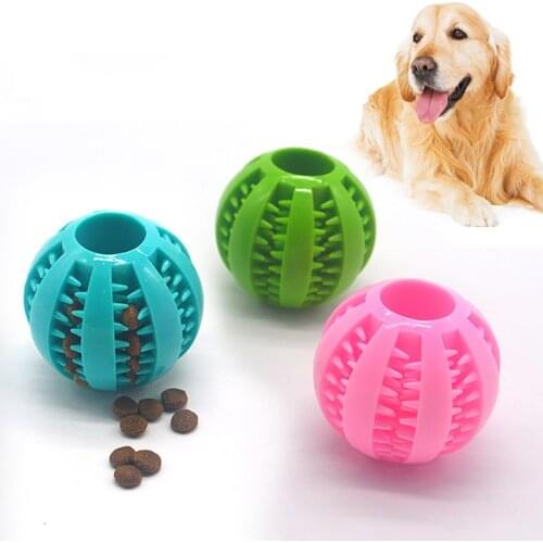 Dog Food Ball Lnteractive Elastic Ball Natural Rubber Leaky Ball Teeth Rubber Cleaning Ball Dog Toys Accessories Dog Supplies