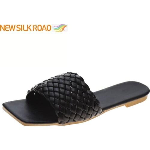 Elegant Character Knitted Style Open Toe New Flat Sandal Slippers Summer Vacation Sand Beach Flip-flop Charm Cacual Women Shoes