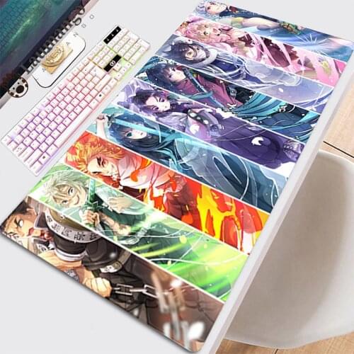 Gaming Pad Mouse Gamer Desk Large Accessories Keyboard PC Cabinet Cheap Laptop Table Pads Mousepad Cool Carpet Kimetsu No Yaiba