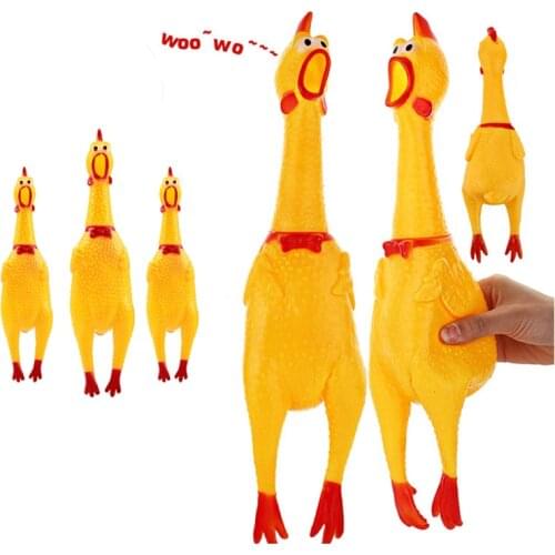 New Fashion Dog Squeak Toys Yellow Screaming Rubber Chicken for Pet Dog Cat Toys Kid Toy S M L