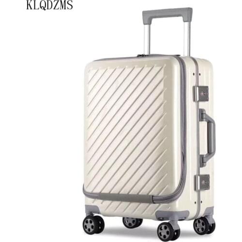 KLQDZMS 20’’24 Inch Retro PC Trolley Luggage With Laptop Bag Fashionable Travel Suitcase On Wheels