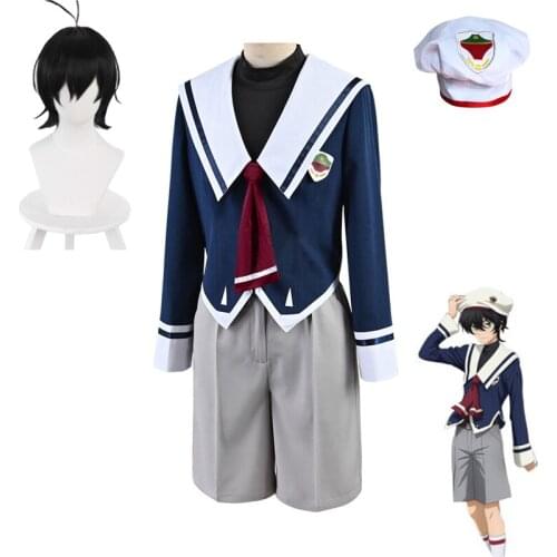 Anime SK8 the Infinity Miya Cosplay Costumes School Uniform Full Set Hat Synthetic Hair Wig Accessories Halloween Carnival Party