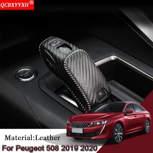 DIY Car Automatic Transmission Shift Leather Case Cover Car Accessories For Peugeot 508 2008 2019-2020 3008 4008 5008 2016-2019