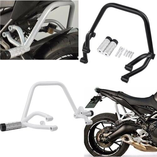 LJBKOALL MT09 FZ09 Black & White Subcage Stunt Rear Passenger Peg for Yamaha MT FZ 09 Tracer MT-09 FZ-09 2014 2015 2016 2017