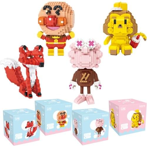 LOZ Micro Blocks Diamond Brick Anpanman Red Fox Cartoon Character Anime Action Figures DIY Assembly Kids Toys Model Gift 9227