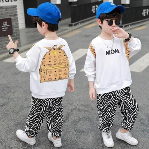 Lovely Spring Summer Kids Clothes Suit Baby Boys Sweatshirts + Pants 2pcs/Set Kids Teenage Top Sport Childrens Day Gift Formal