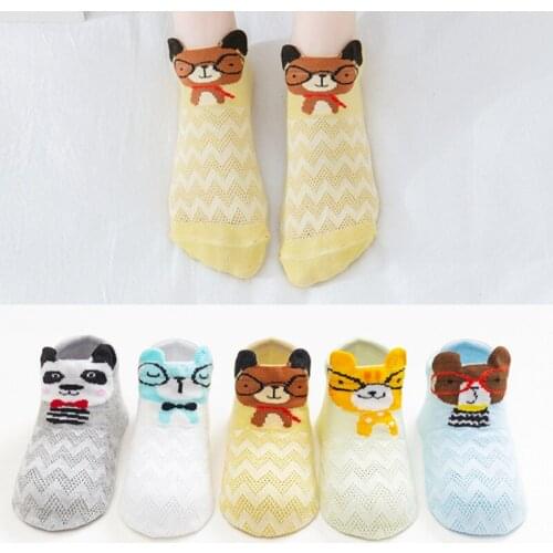 Cartoon Quality 5 Pairs/Lot kids socks 1-12T Soft Mesh Summer Mood Cotton Knit Boy Socks Cute Baby Girl Socks