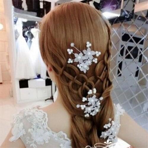 Delicate Beautiful Flower Beads Decorations Women Ladies Hair Sticks Bride Headwear For Wedding 2 pcs FS0365