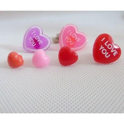 New items 50pcs/lot heart shape plastic safety toy noses with soft washer for diy doll findings style option