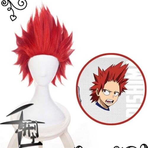 Sixth My Hero Academia Cosplay Wigs Kirishima Eijiro Red Wig Baku no Hero Midoriya Shoto Friend Cosplay Wigs 35cm