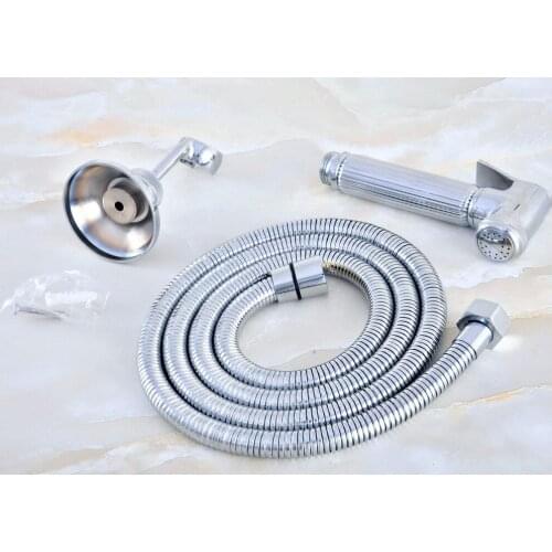 Polished Chrome Brass Bathroom Hand Spray Bracket High Pressure Handheld Shower head 1.5m Hand Held Shower Head Hose mhh022