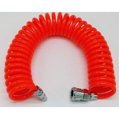ROLKETU PU 8mm x 5mm Polyurethane Air Compressor Hose Tube Flexible Air Tool With Connector PU0805 Spring Spiral Pipe 8*5