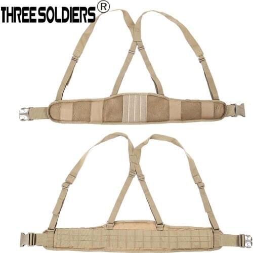 Adjustable Tactical Belt Man Sport Molle Outdoor Tactical Waist Padded Belt With H-shaped Suspender Military Airsoft for Man