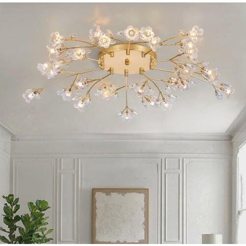 Modern Contemporary Gold LED Diode Crystal Luster Ceiling Chandeliers for Bedroom Dining Living Room Kitchen Hall Apartment Deco