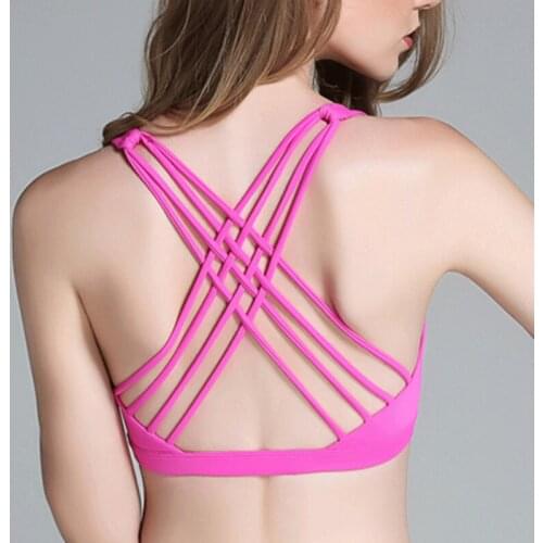 Fitness Sports Bra for Women Push Up Wirefree Padded Crisscross Strappy Running Gym Training Workout Yoga Underwear Crop Tops