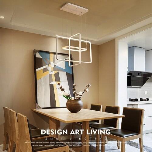 Led pendant lamps creative acrylic personality geometric bedroom living room Indoor Lighting RC Dimmable Pendant light