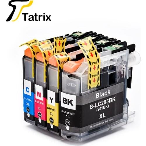 Tatrix LC201 LC203 Compatibel Ink Cartridge 4PK For Brother MFC-J885DW J460DW J480DW J485DW J680DW J880DW Printer