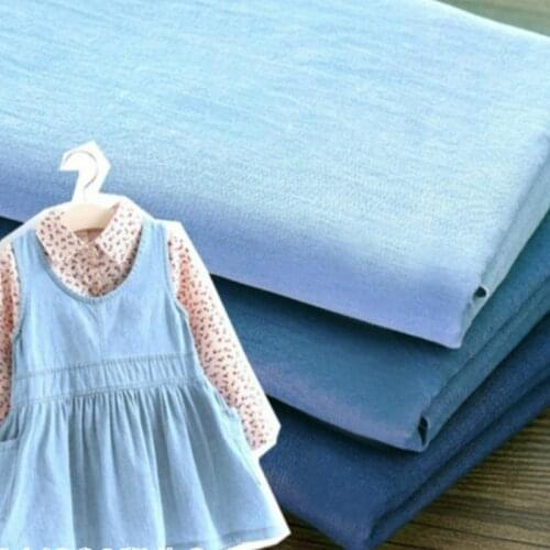 Thin 100% cotton blue jeans denim fabric indigo denim fabric by half meter DIY sewing patchwork fabric