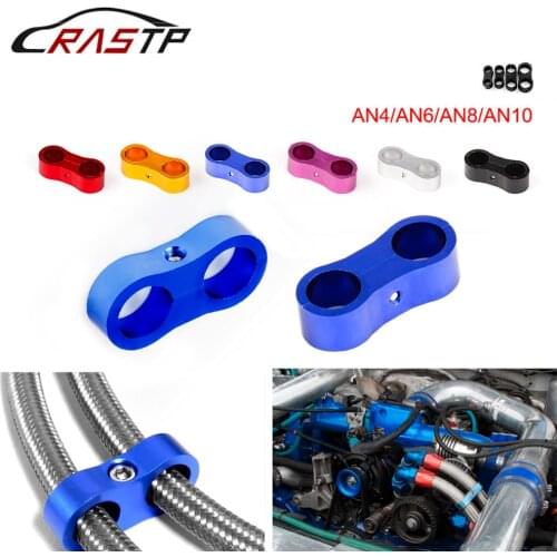 RASTP-Stepped Billet Dual AN4 11MM/AN6 14MM/AN8 16MM/AN10 20MM Braided Hose Separator Clamp Cable Fastener RS-HR013-AN4-AN10