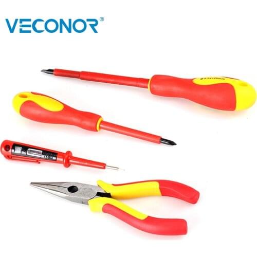 VECONOR 4PCS VDE Electricians Screwdriver Set Insulated Tool Set Electricity Tester Pen